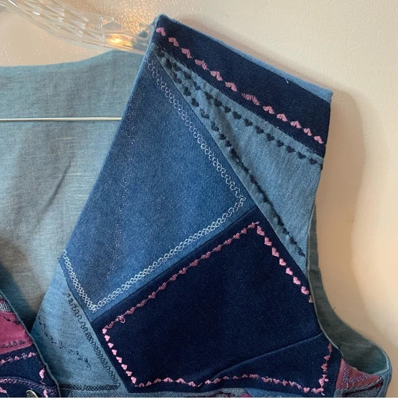 Handmade Vintage Patchwork Denim Vest - Picture 8 of 8